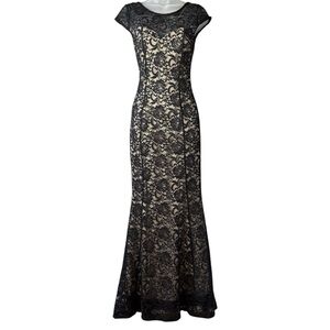 Black Lace Maxi Gown S Goth Witchy Femme Fatale NYE Evening Dress Forever 21